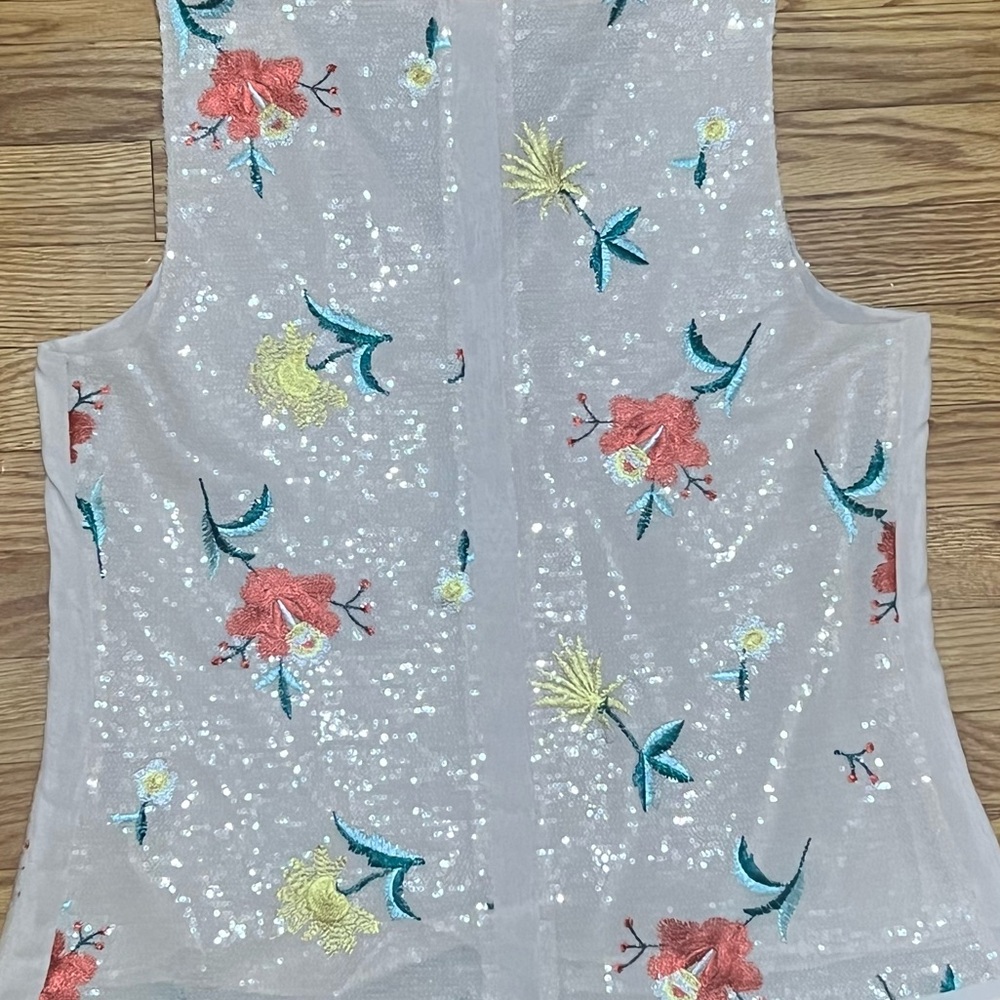 Ecre Sequin Sleeveless Top Size Large Great Condi… - image 4